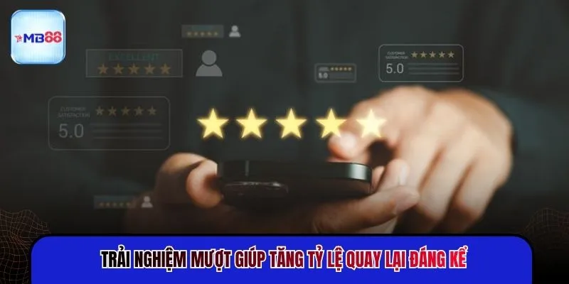 Trải nghiệm mượt giúp tăng tỷ lệ quay lại đáng kể